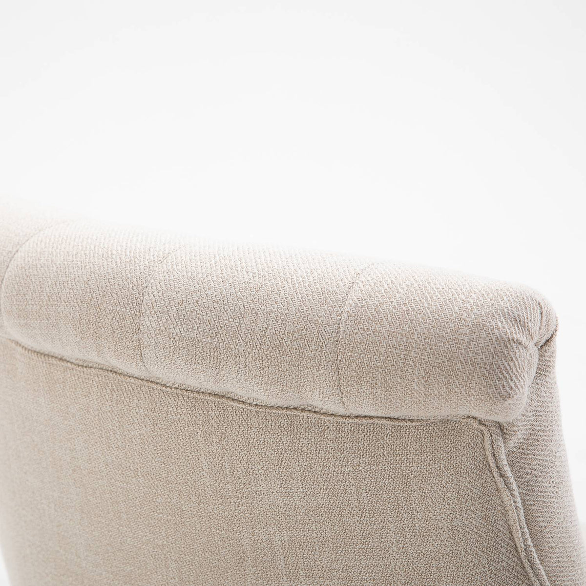 Relaxation chair, armchair with back cushion, lounge chair with linen look, wooden legs, for living room, bedroom, 52.5 x 69 x 77 cm, cream white