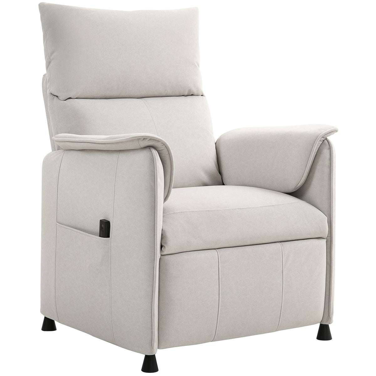 Relaxation chair electric TV chair with memory function, quieter noise, reclining function, adjustable reclining chair with pet-friendly imitation velvet, remote control cream |