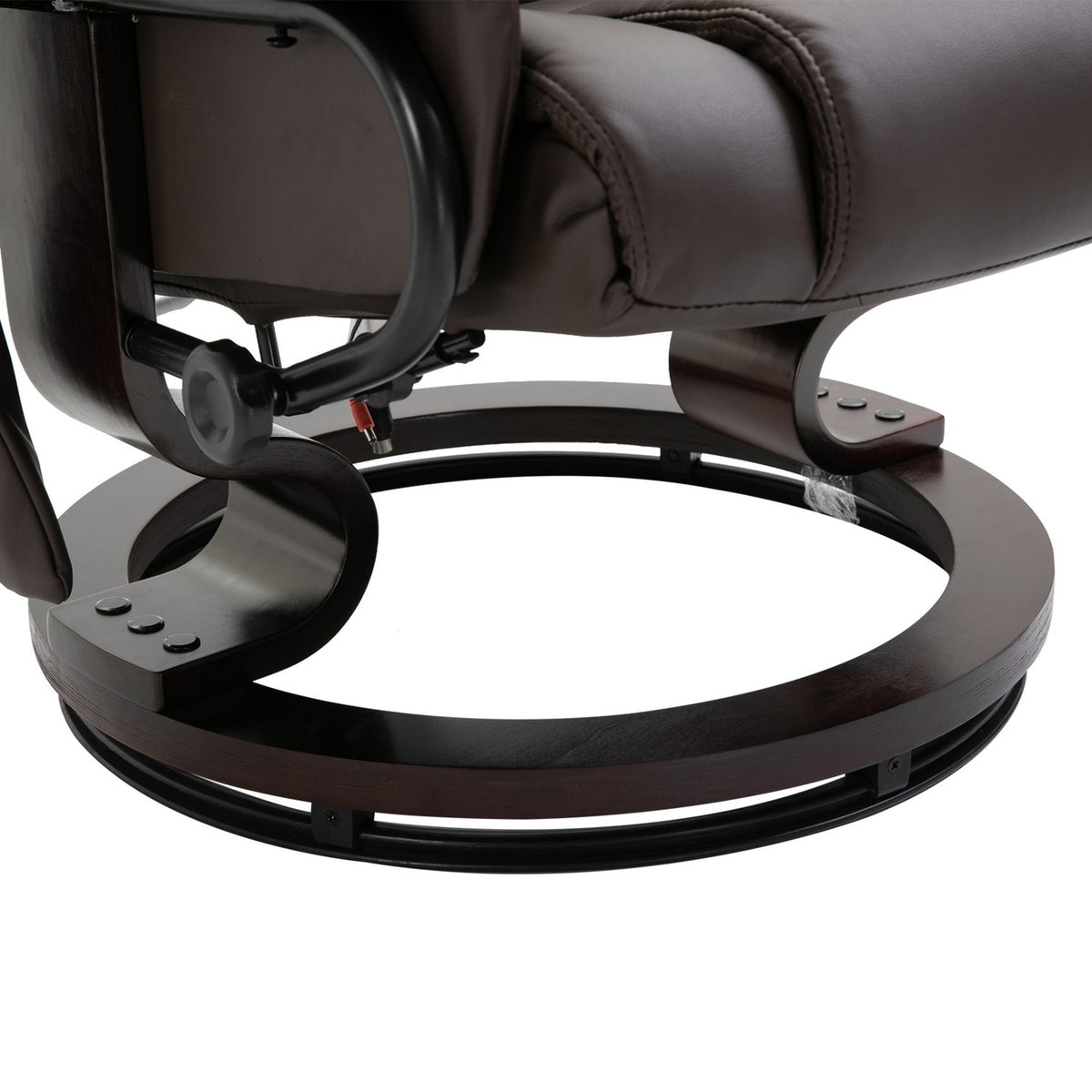 Relaxation chair, massage chair, armchair with footstool, reclining function, faux leather, brown, 79 x 82 x 101 cm