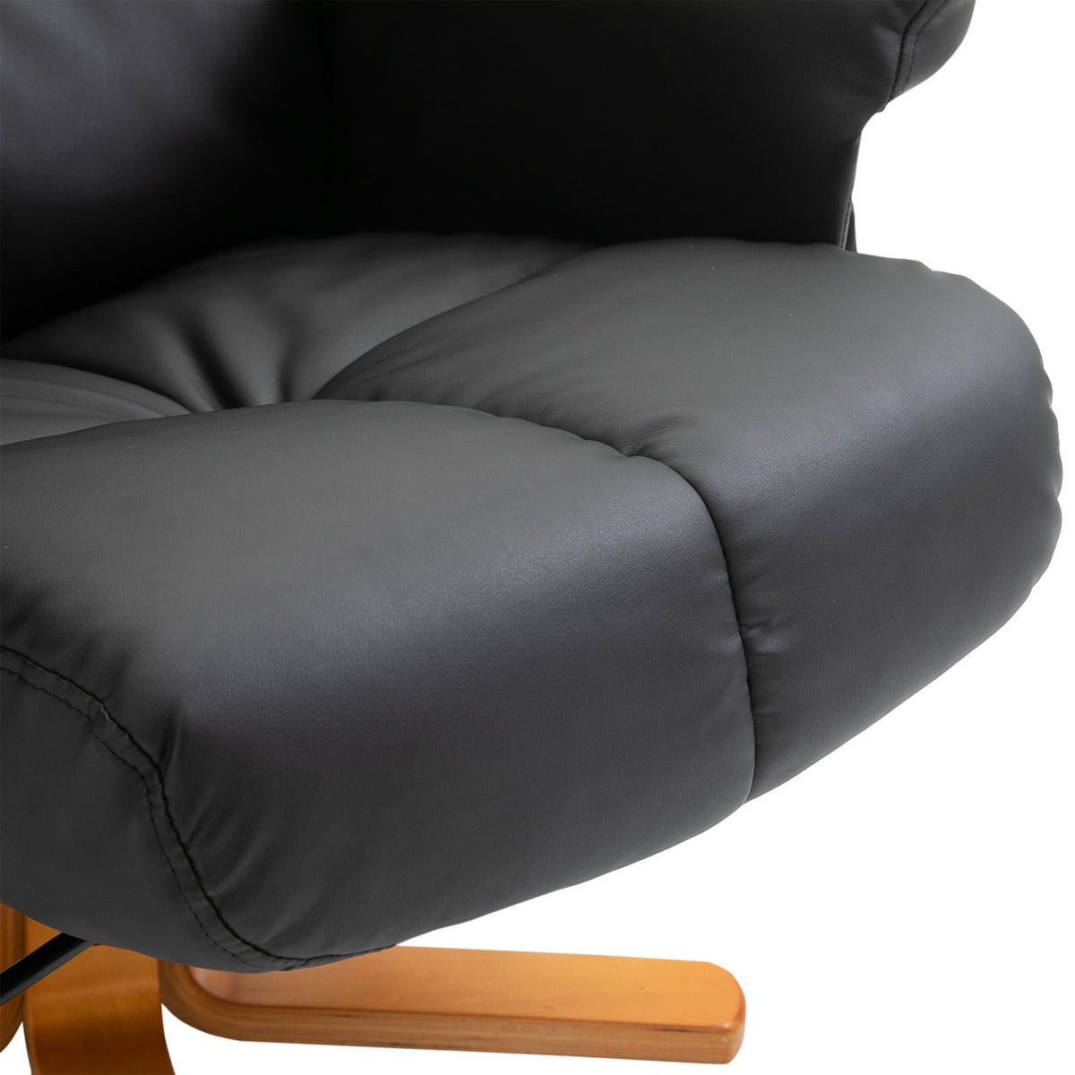 Relaxation chair, massage chair with footstool, TV chair, 145° tilt, 10 vibration points, faux leather, black