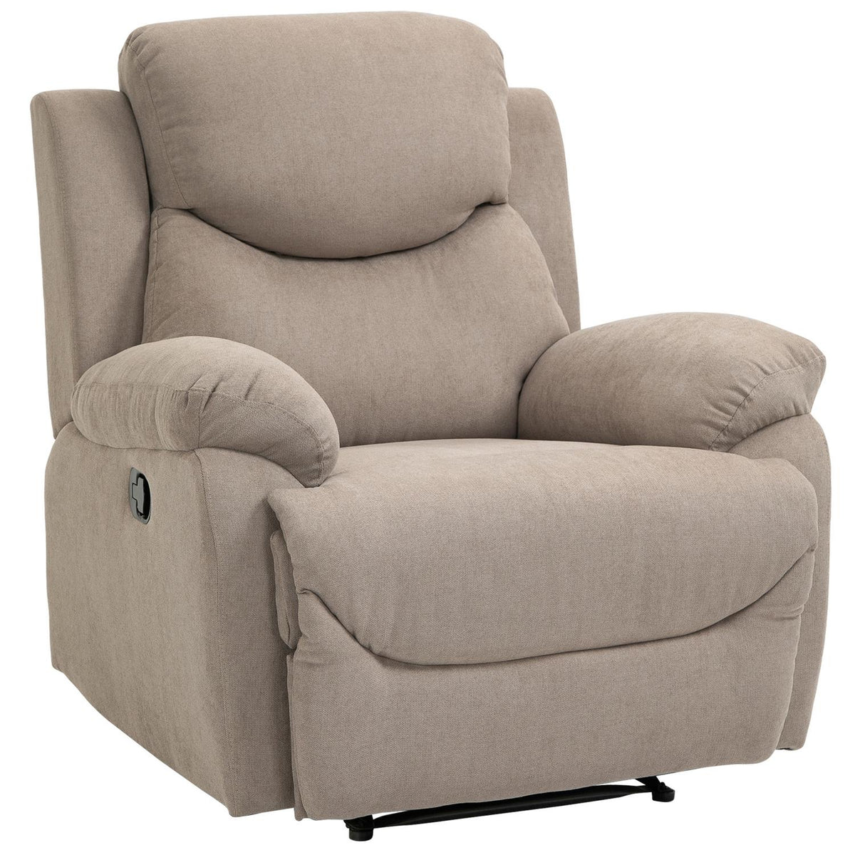 Relaxation chair single sofa lounger with 150° inclination, TV chair in linen look, beige, 97x96x105.5cm