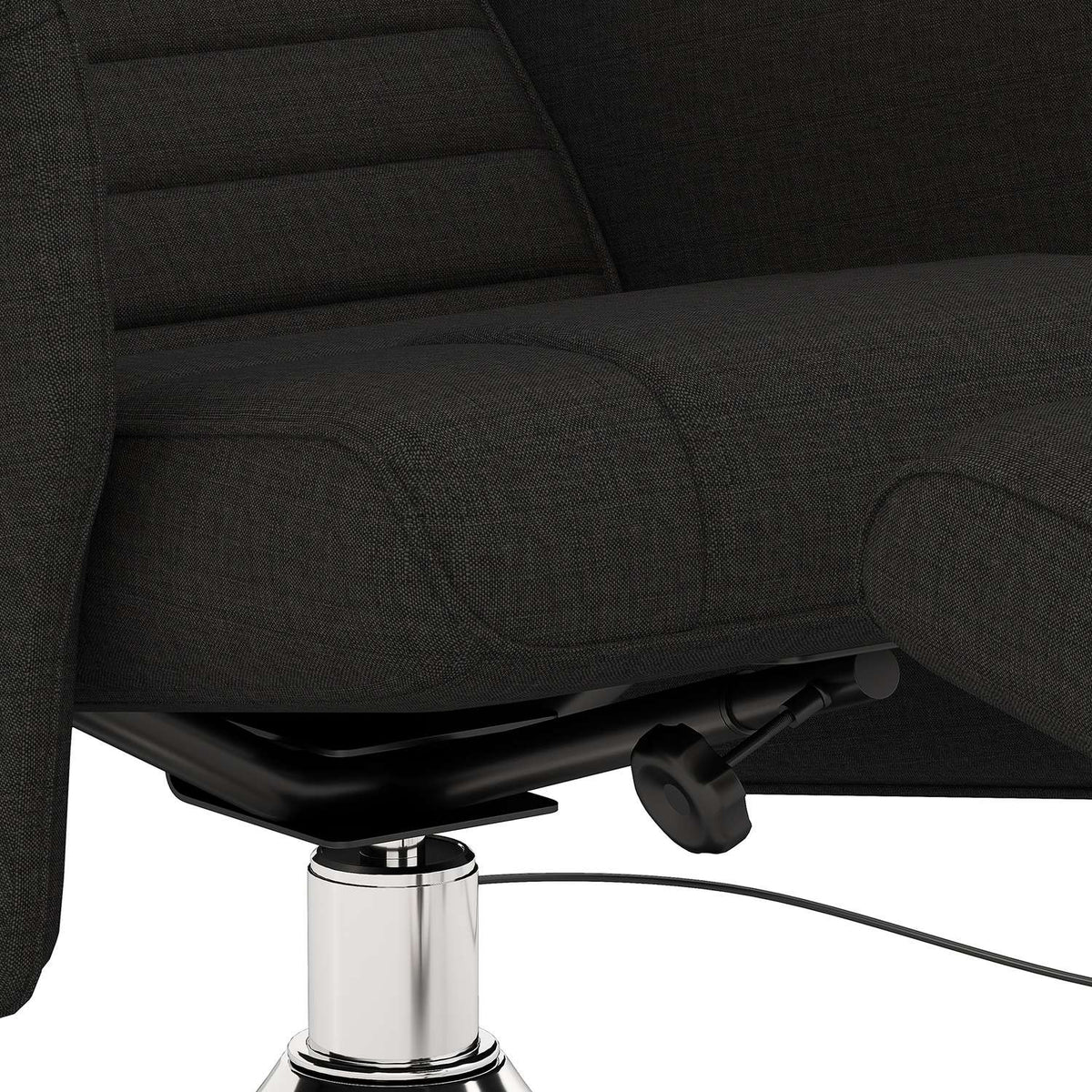 Relaxation chair with footstool, rotating massage chair with reclining function, 8 point vibration massage, electric TV chair with remote control, linen look, steel, black