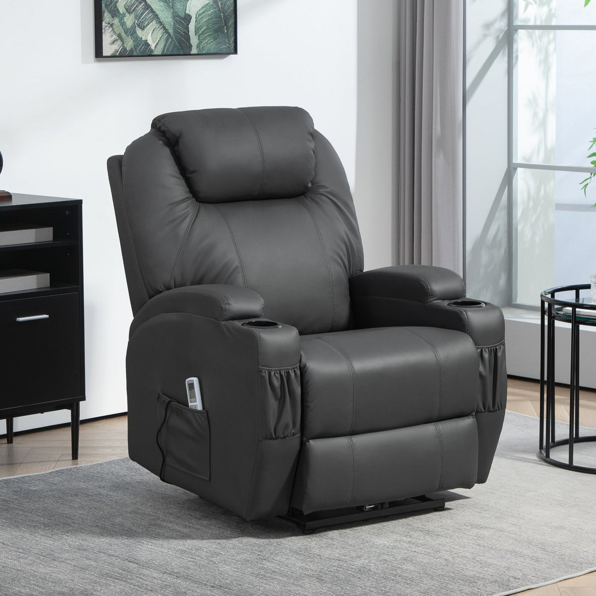 Relaxation chair with massage function, electric TV chair with reclining function, massage chair with remote control, cup holder