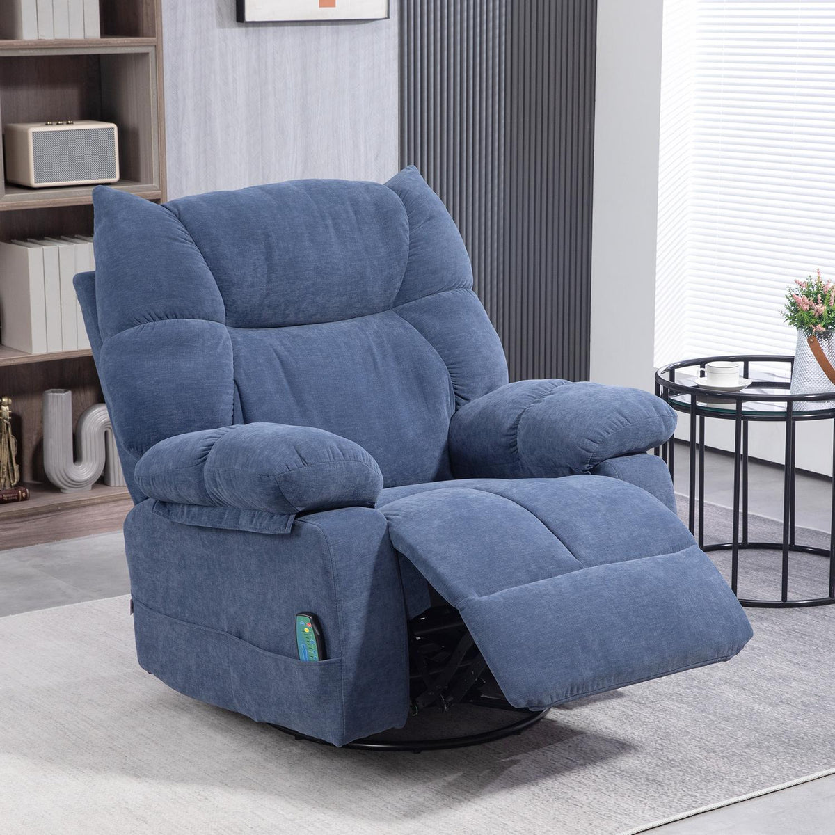 Relaxation chair with massage function, electric TV chair with warming function, reclining function, rotating massage chair with spring system