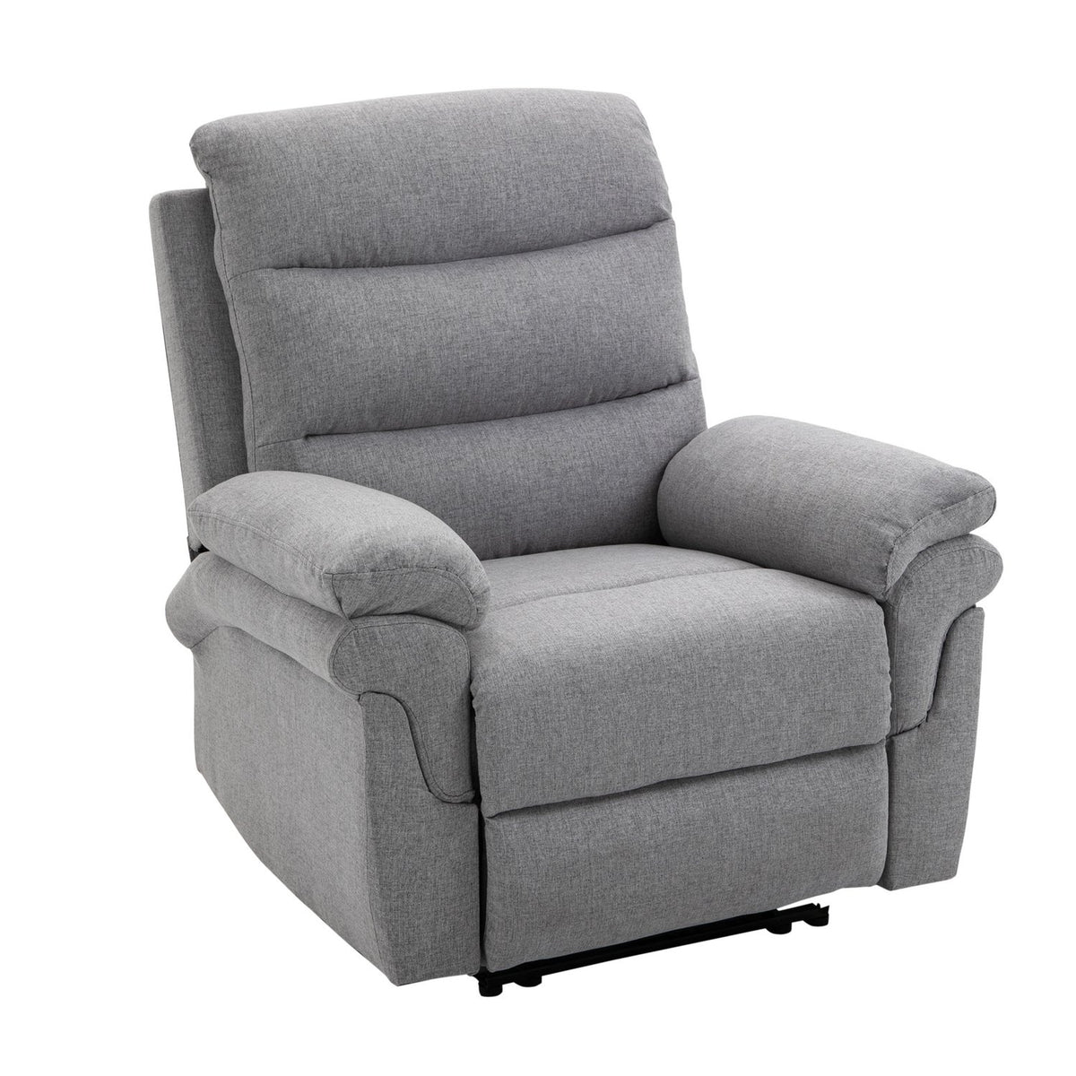 Relaxation chair with reclining function, 165° tilt, folding footrest, linen touch, recliner, TV chair, 91 x 92 x 102 cm, light gray