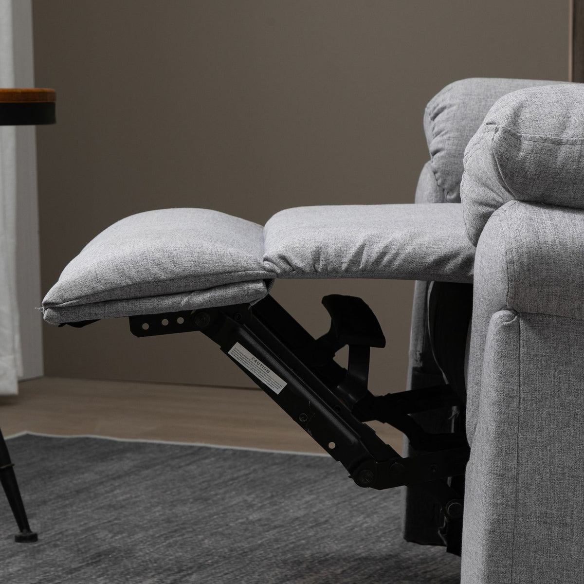 Relaxation chair with reclining function, 165° tilt, folding footrest, linen touch, recliner, TV chair, 91 x 92 x 102 cm, light gray