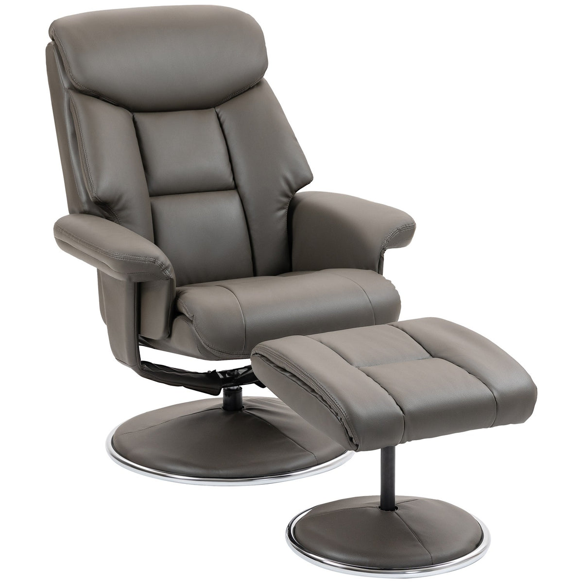 Relaxation chair with reclining function, rocker function, stool, backrest, TV chair TV armchair for bedroom, living room, faux leather