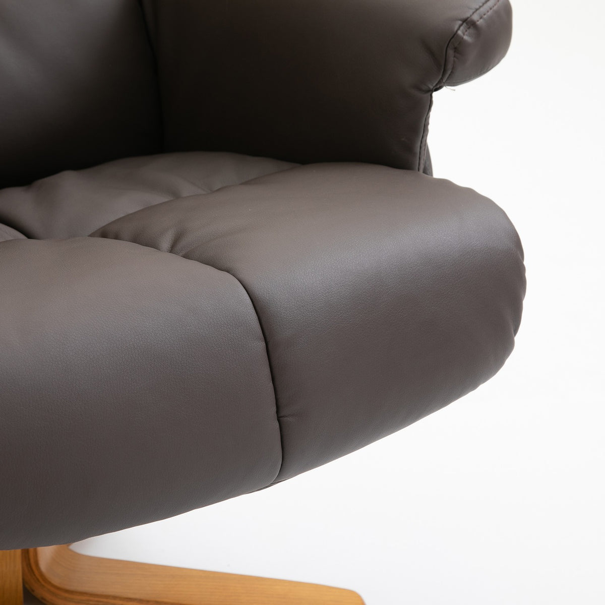 Relaxation chair with stool, massage chair, TV chair, 145° tilt, 10 vibration points, faux leather, brown