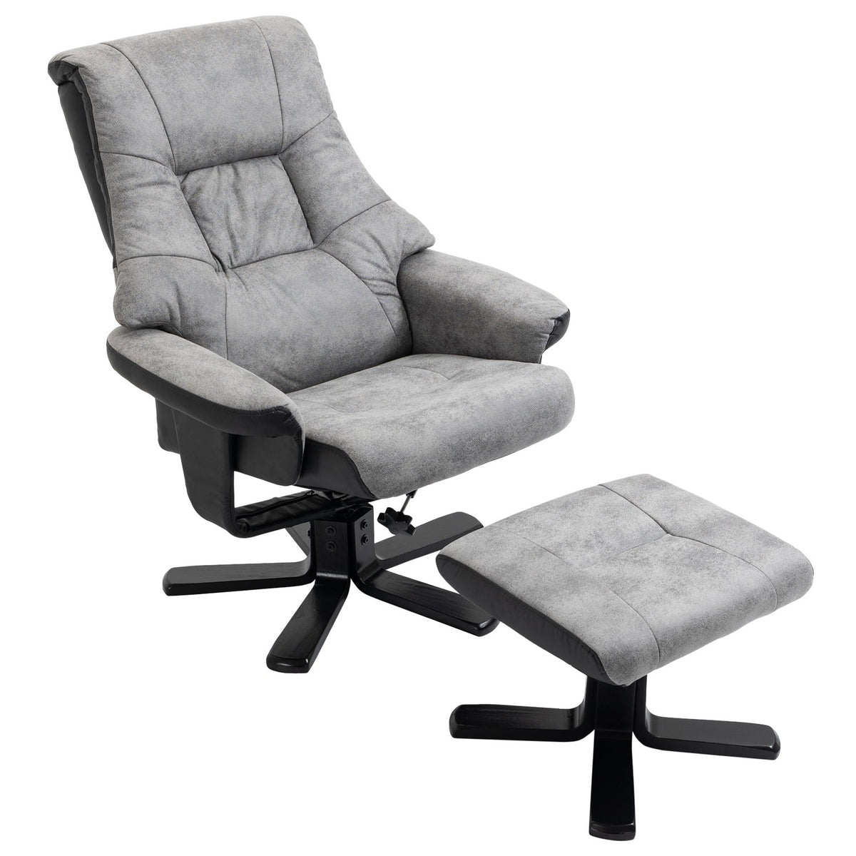 Relaxation chair with stool, rotating TV chair, TV chair with reclining function, microfiber gray, 78 x 82.5 x 109 cm