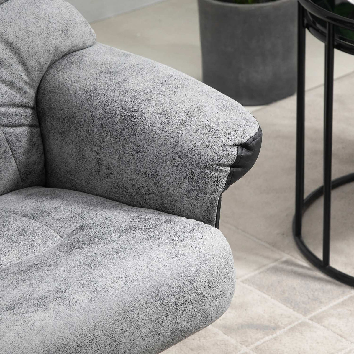 Relaxation chair with stool, rotating TV chair, TV chair with reclining function, microfiber gray, 78 x 82.5 x 109 cm