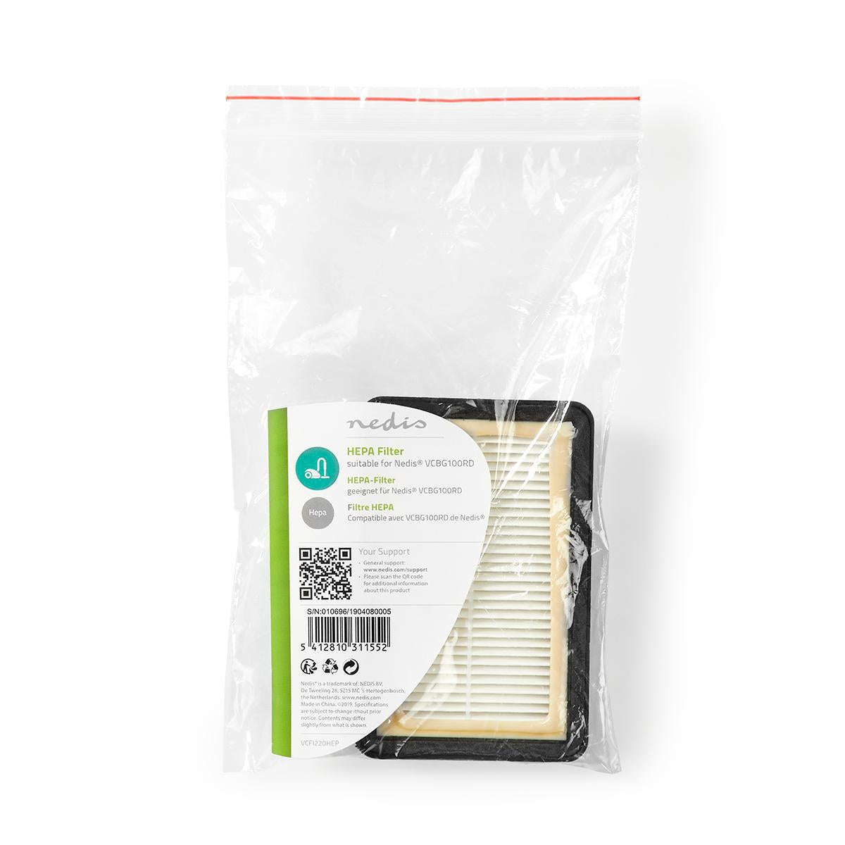 Replacement Active HEPA filter | Compensation for: Nedis | Black / White