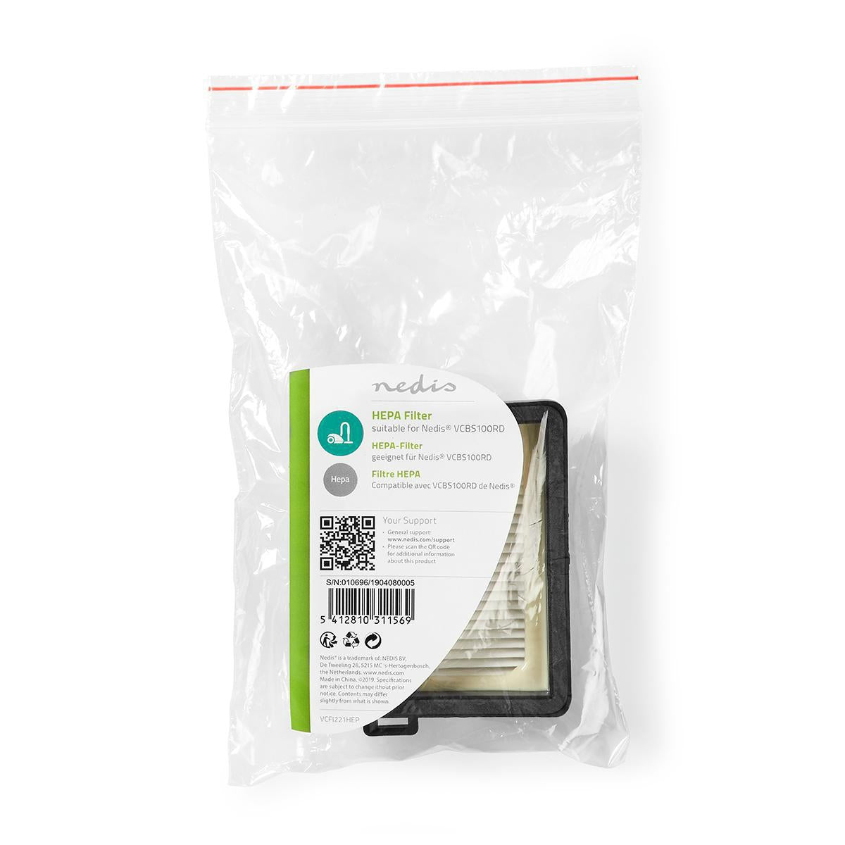 Replacement Active HEPA filter | Compensation for: Nedis | Black / White