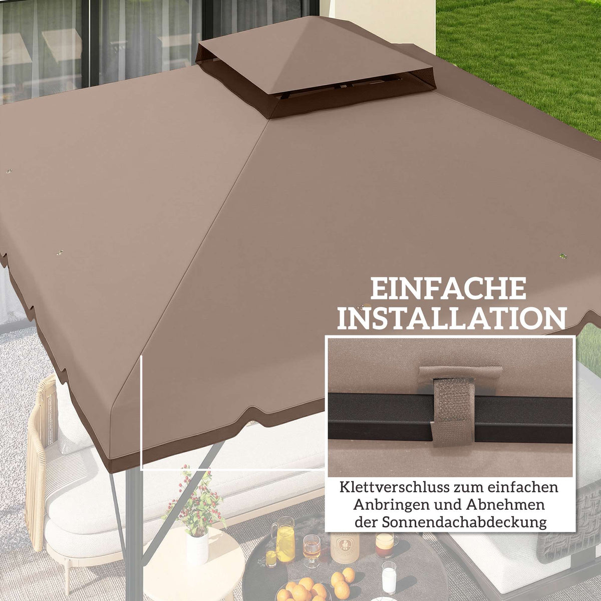 Replacement Canopy for 3x3m Gazebo, UPF 30+ Polyester