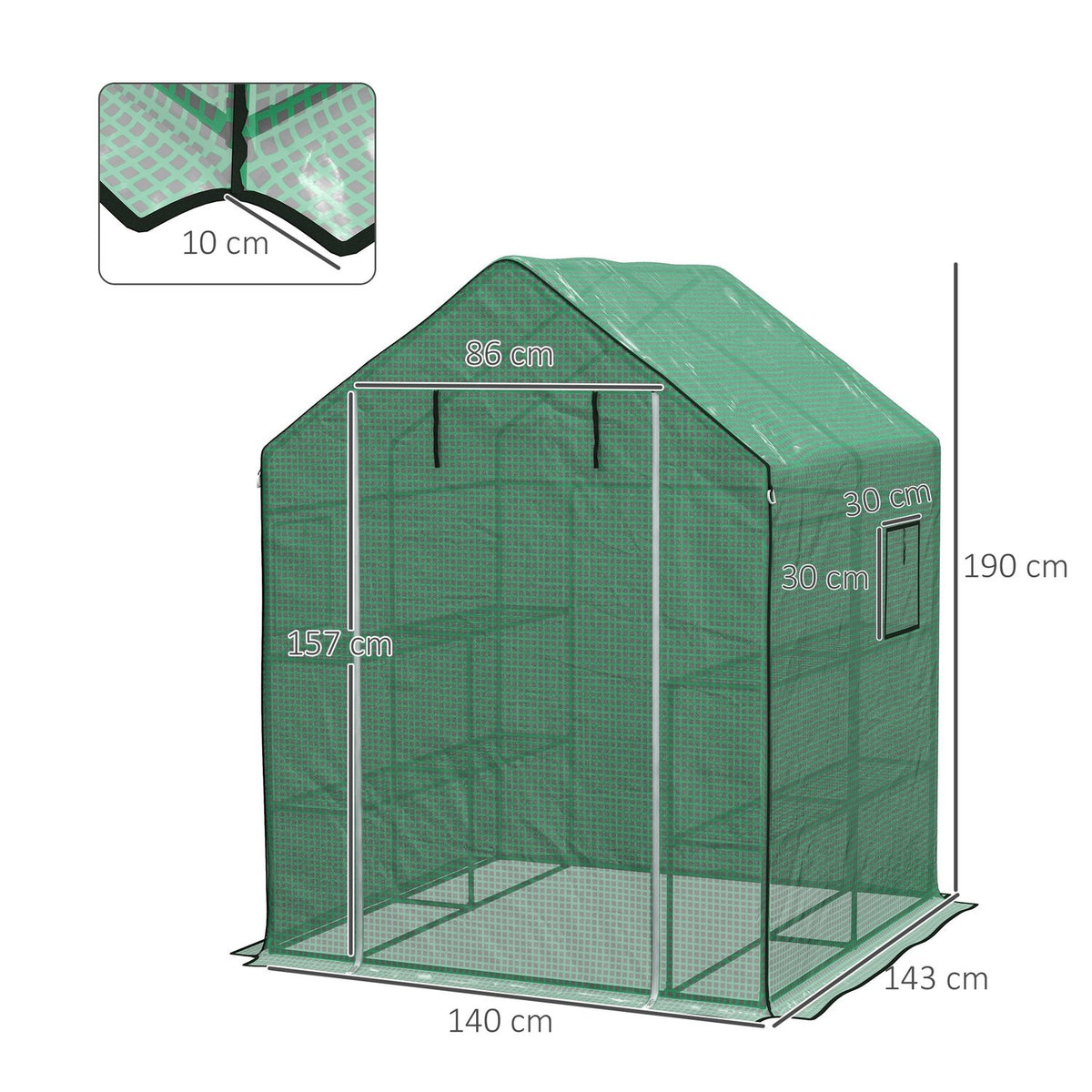 Replacement Film Greenhouse Film With Uv Protection Side Window Rolling Door Replacement Cover Pe Film For Tomato House Green 140 X 143 X 190 Cm