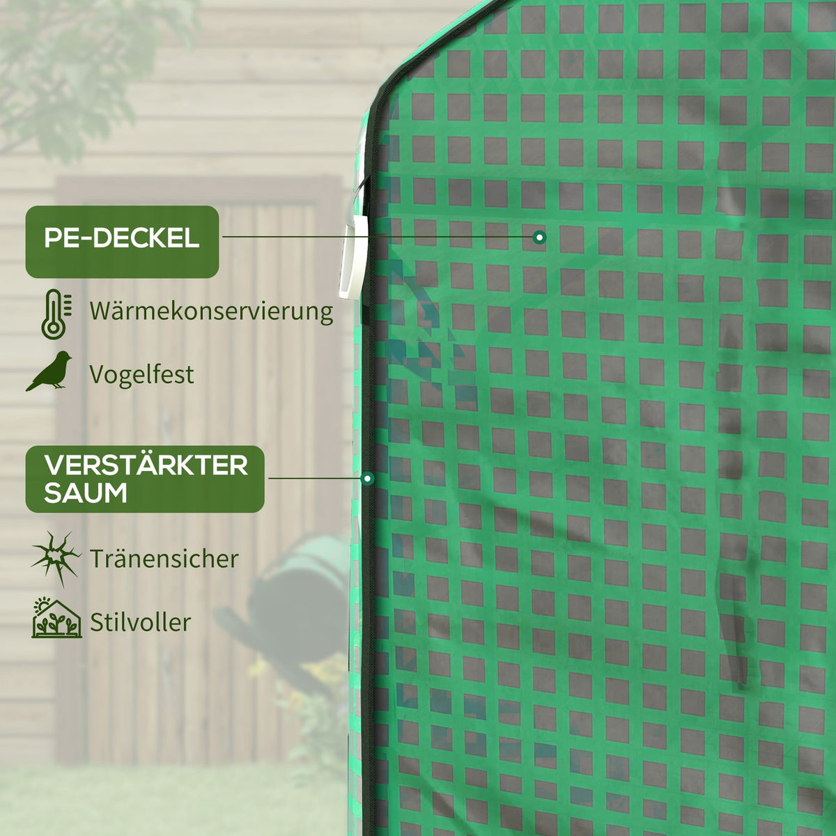 Replacement Film Greenhouse Film With Uv Protection Side Window Rolling Door Replacement Cover Pe Film For Tomato House Green 140 X 143 X 190 Cm