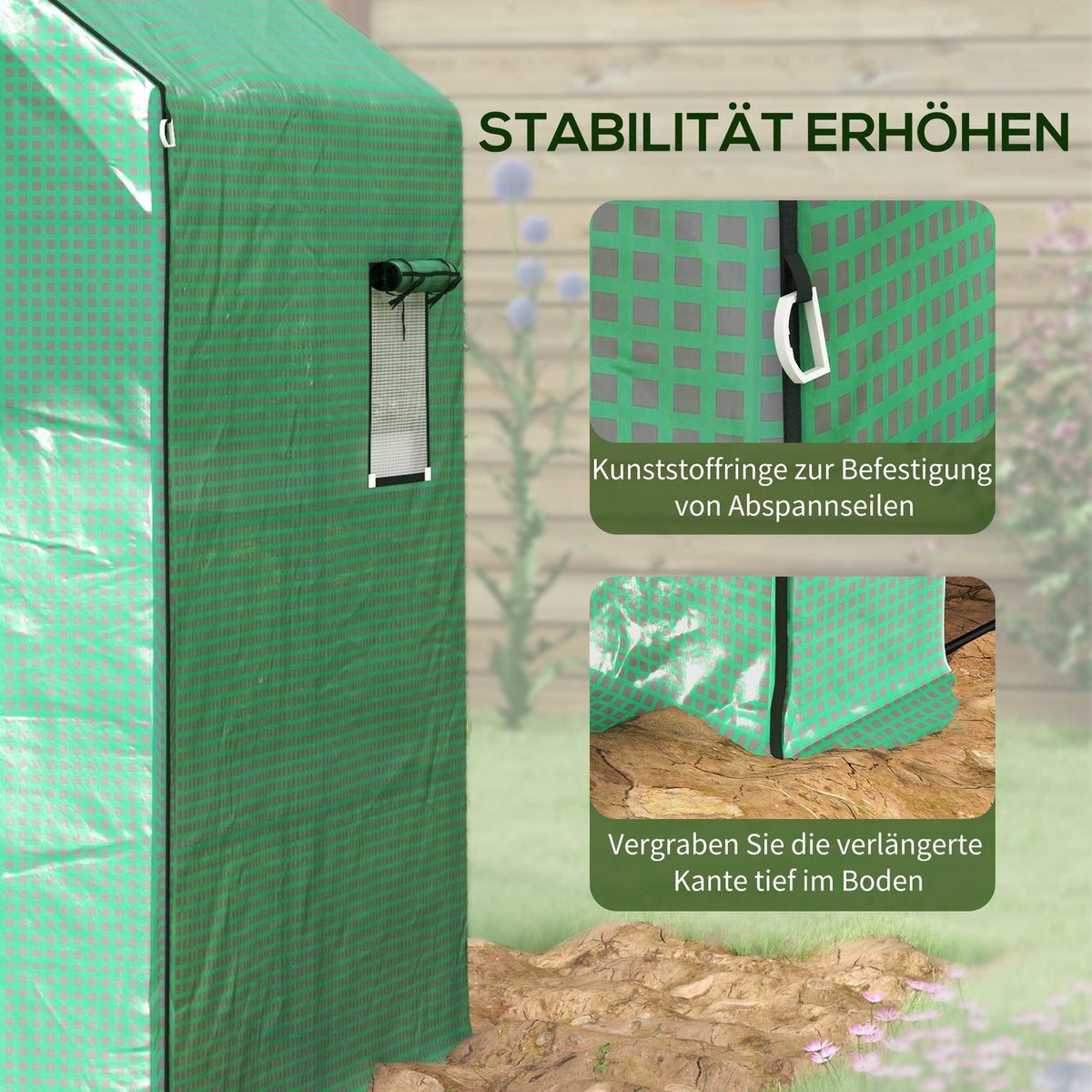 Replacement Film Greenhouse Film With Uv Protection Side Window Rolling Door Replacement Cover Pe Film For Tomato House Green 140 X 143 X 190 Cm