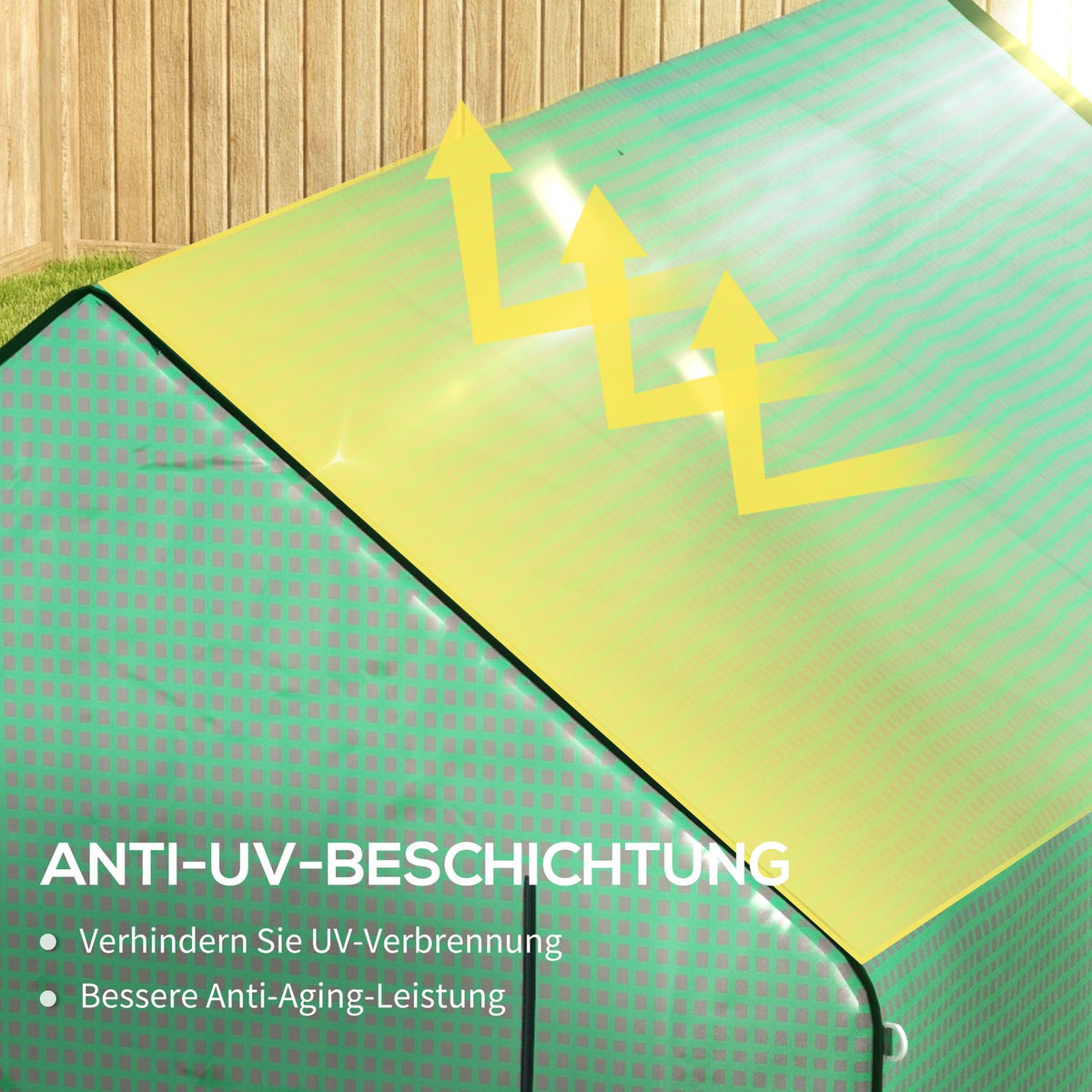 Replacement Greenhouse Film With Uv Protection, Side Window, Replacement Cover With Rolling Door, Pe Film, 140 X 213 X 190 Cm, Green