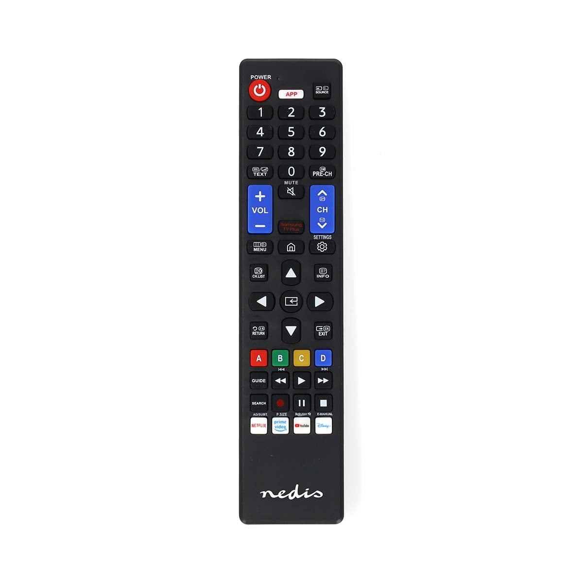 Replacement Remote Control | Fits: Samsung | Preprogrammed | 1 Unit | Amazon Prime / Disney + Button / Netflix Button / Youtube Button | Infrared | Black