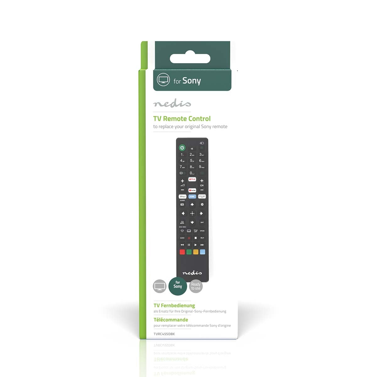 Replacement Remote Control | Fits: Sony | Fixed | 1 Unit | Amazon Prime / Disney + Button / Netflix Button / Youtube Button | Infrared | Black