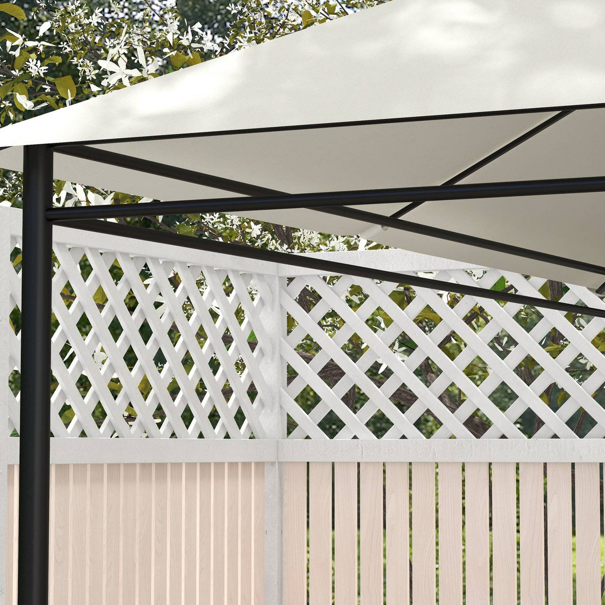 Replacement Roof For Garden Gazebo 3.97X2.97M Uv Protection, Waterproof Gazebo Roof, Cream