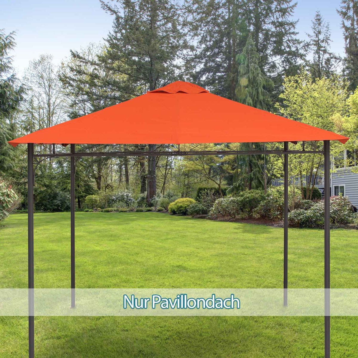 Replacement Roof For Gazebo Sun Protection Gazebo Cover Made Of Polyester, Orange, 2.98 X 2.95 M