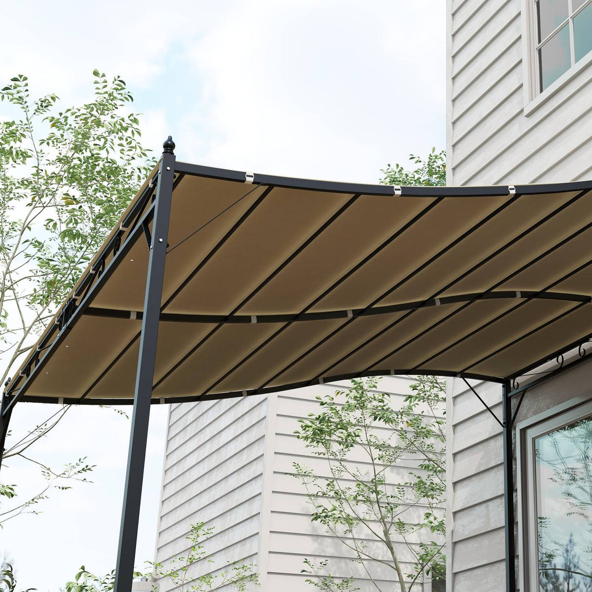 Replacement Roof For Pergola 297X243Cm Awning For Patio Canopy, Uv Protection, For 3X2.5M Gazebo, Beige