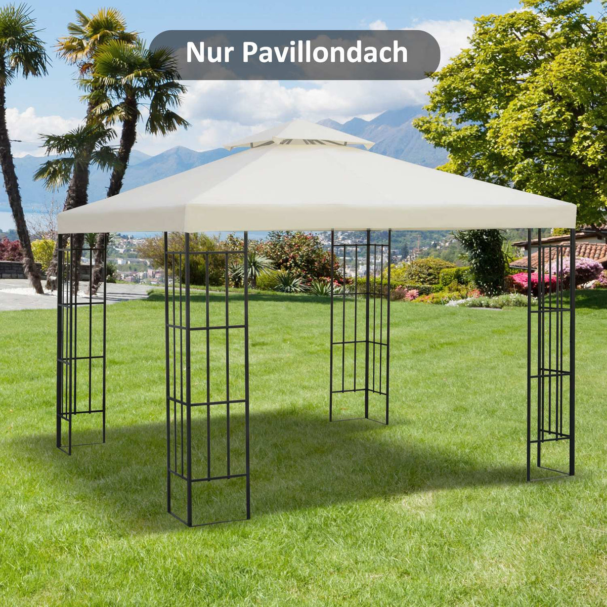 Replacement Roof Gazebo Roof For Metal Gazebo, Garden Gazebo, 3X3M, Cream White, Polyester