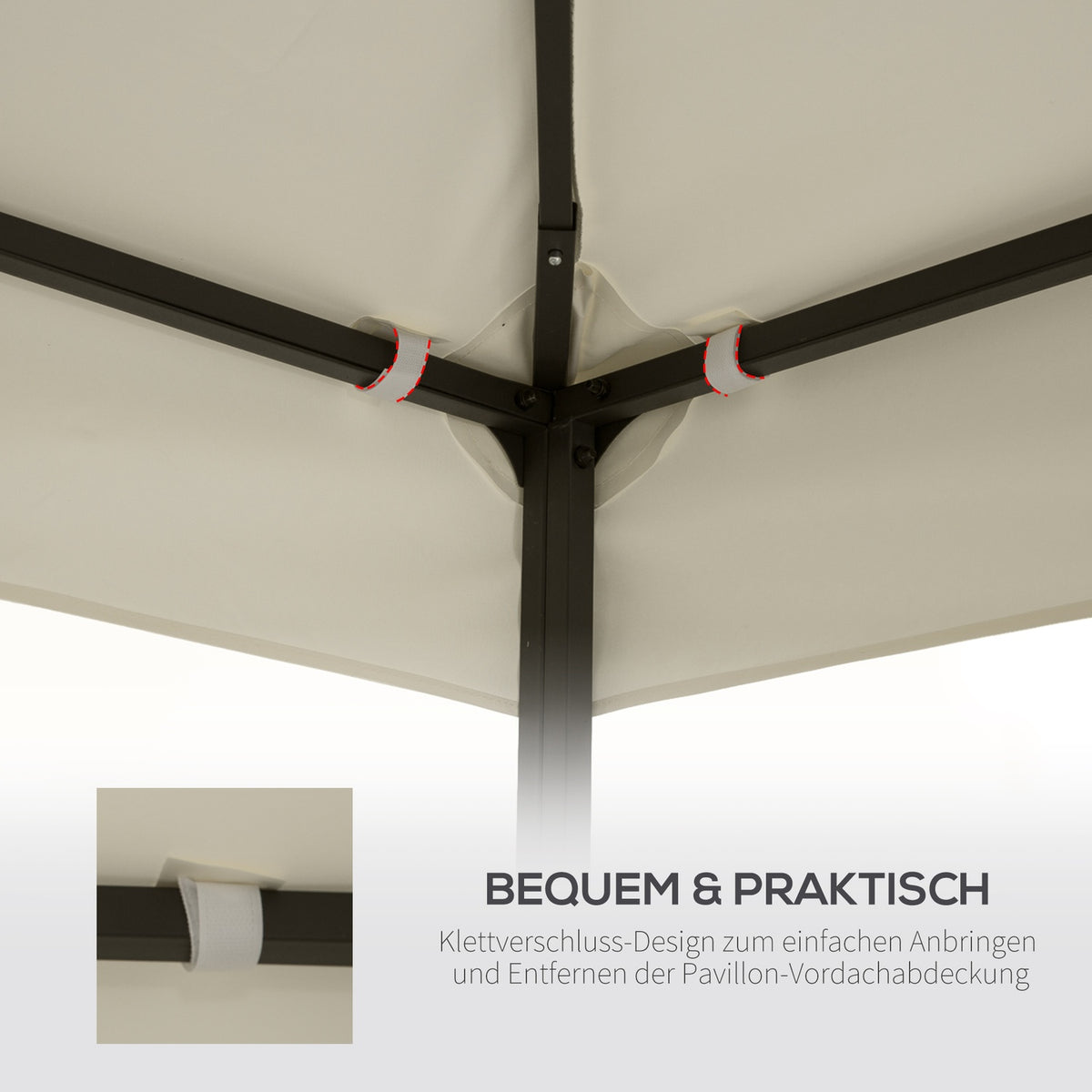 Replacement Roof Gazebo Roof For Metal Gazebo, Garden Gazebo, 3X3M, Cream White, Polyester