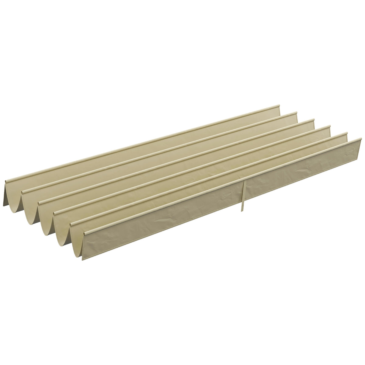 Replacement Roof for 4x3m Pergola, Waterproof Retractable Wave Canopy with Rain Drainage Holes, Winterproof Shade Cover for Garden, Patio, Beige
