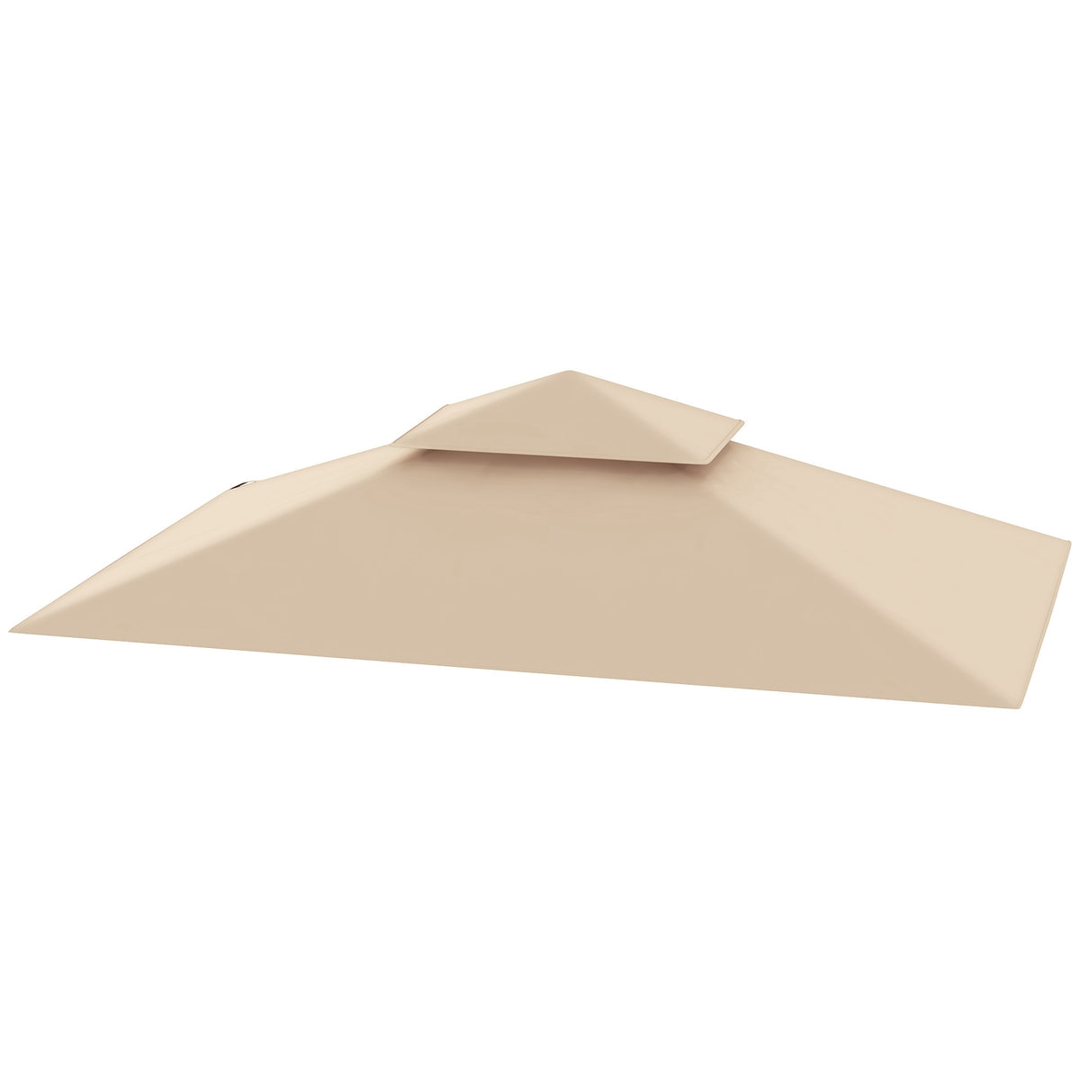 Replacement Roof for BBQ Gazebo 1.5m x 2.4m Replacement Roof Only, Double Tier Protective Cover, Water Resistant Outdoor Canopy, Roof Fits Outdoor BBQ Tent, Beige