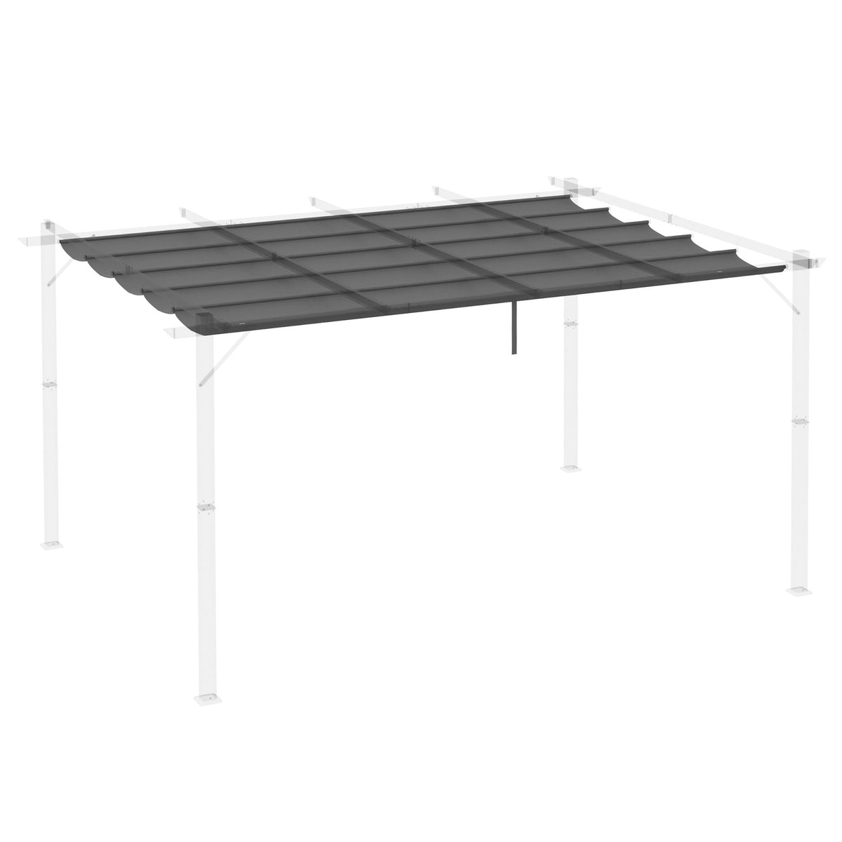 Replacement Roof for Pergola 3.5 x 2.5 m Pergola Roof with Drainage Holes, Shade Cover for Garden & Patio, Dark Gray