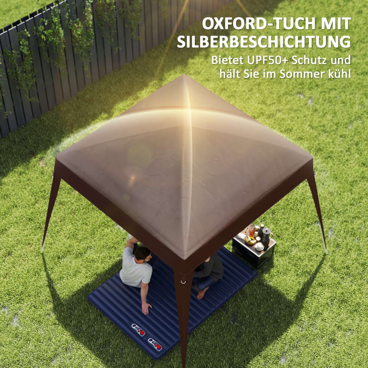 Replacement roof for pavilion 3x3 m, water-repellent, stable, winter-proof pavilion roof for folding pavilion, storm-proof party tent, replacement cover, cover with single roof, canopy for garden pavilion, coffee