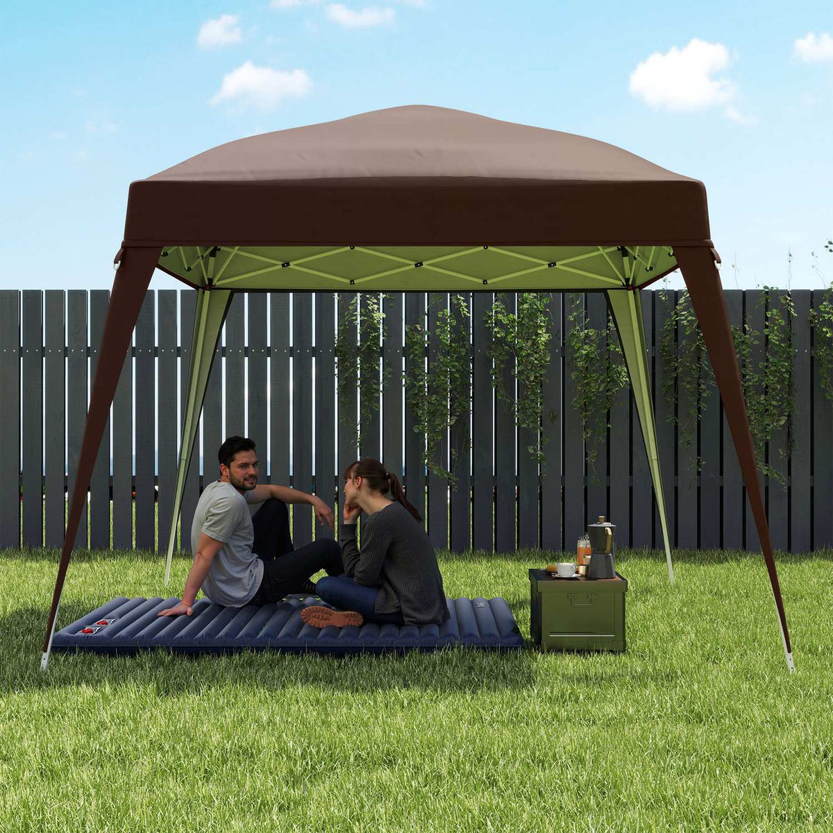 Replacement roof for pavilion 3x3 m, water-repellent, stable, winter-proof pavilion roof for folding pavilion, storm-proof party tent, replacement cover, cover with single roof, canopy for garden pavilion, coffee