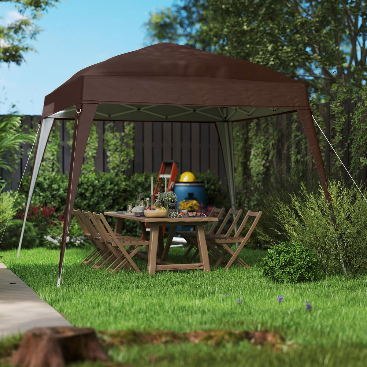 Replacement roof for pavilion 3x3 m, water-repellent, stable, winter-proof pavilion roof for folding pavilion, storm-proof party tent, replacement cover, cover with single roof, canopy for garden pavilion, coffee