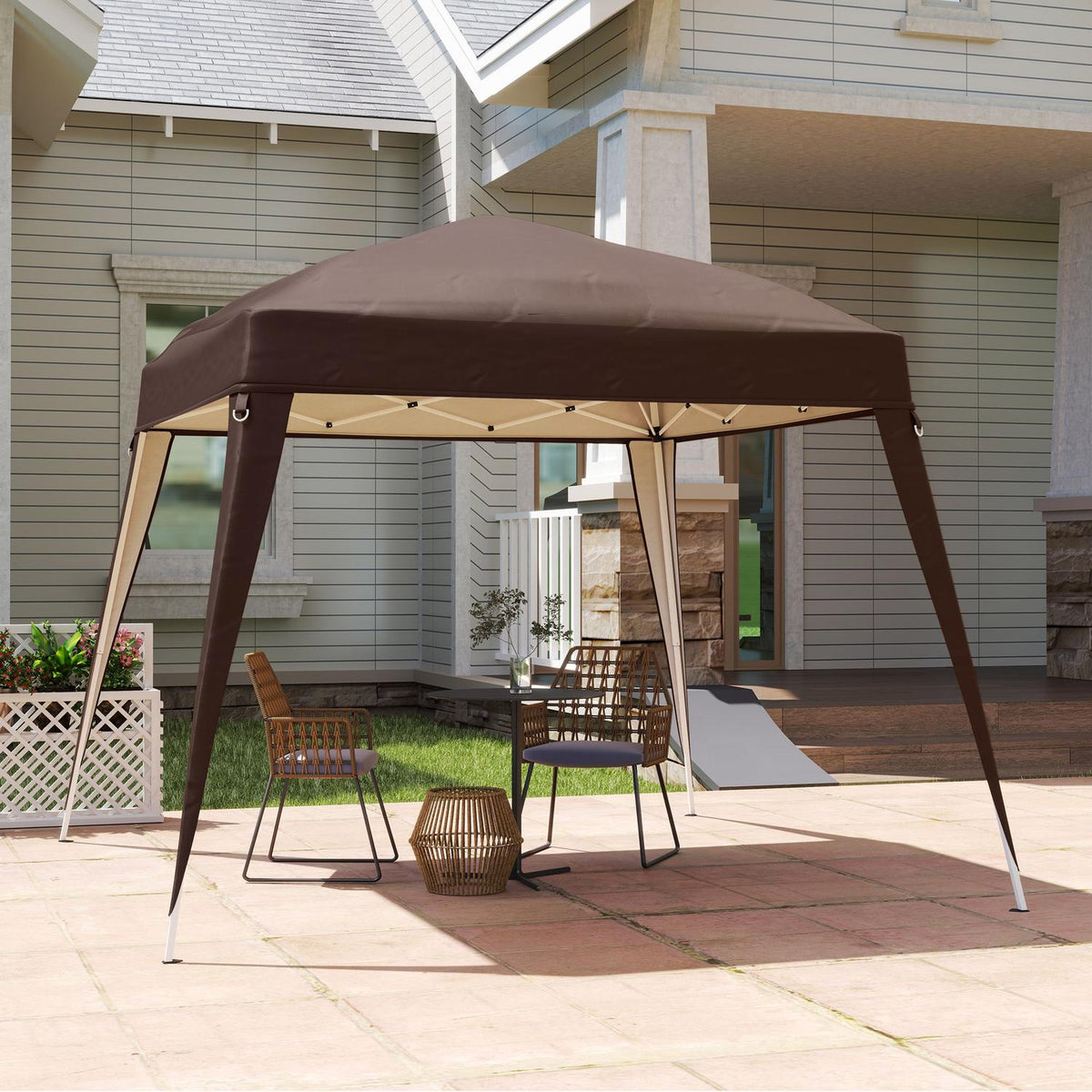 Replacement roof for pavilion 3x3 m, water-repellent, stable, winter-proof pavilion roof for folding pavilion, storm-proof party tent, replacement cover, cover with single roof, canopy for garden pavilion, coffee