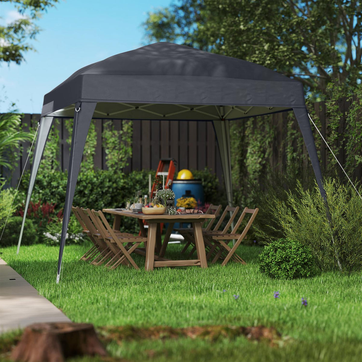 Replacement roof for pavilion 3x3 m, water-repellent, stable, winter-proof pavilion roof for folding pavilion, storm-proof party tent, replacement cover, cover with single roof, canopy for garden pavilion, dark grey