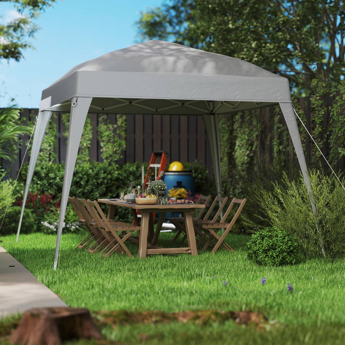 Replacement roof for pavilion 3x3 m, water-repellent, stable, winter-proof pavilion roof for folding pavilion, storm-proof party tent, replacement cover, cover with single roof, canopy for garden pavilion, light grey