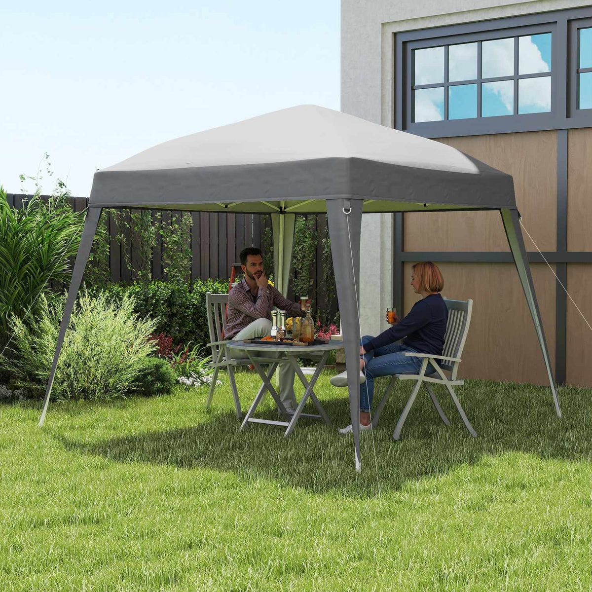 Replacement roof for pavilion 3x3 m, water-repellent, stable, winter-proof pavilion roof for folding pavilion, storm-proof party tent, replacement cover, cover with single roof, canopy for garden pavilion, light grey