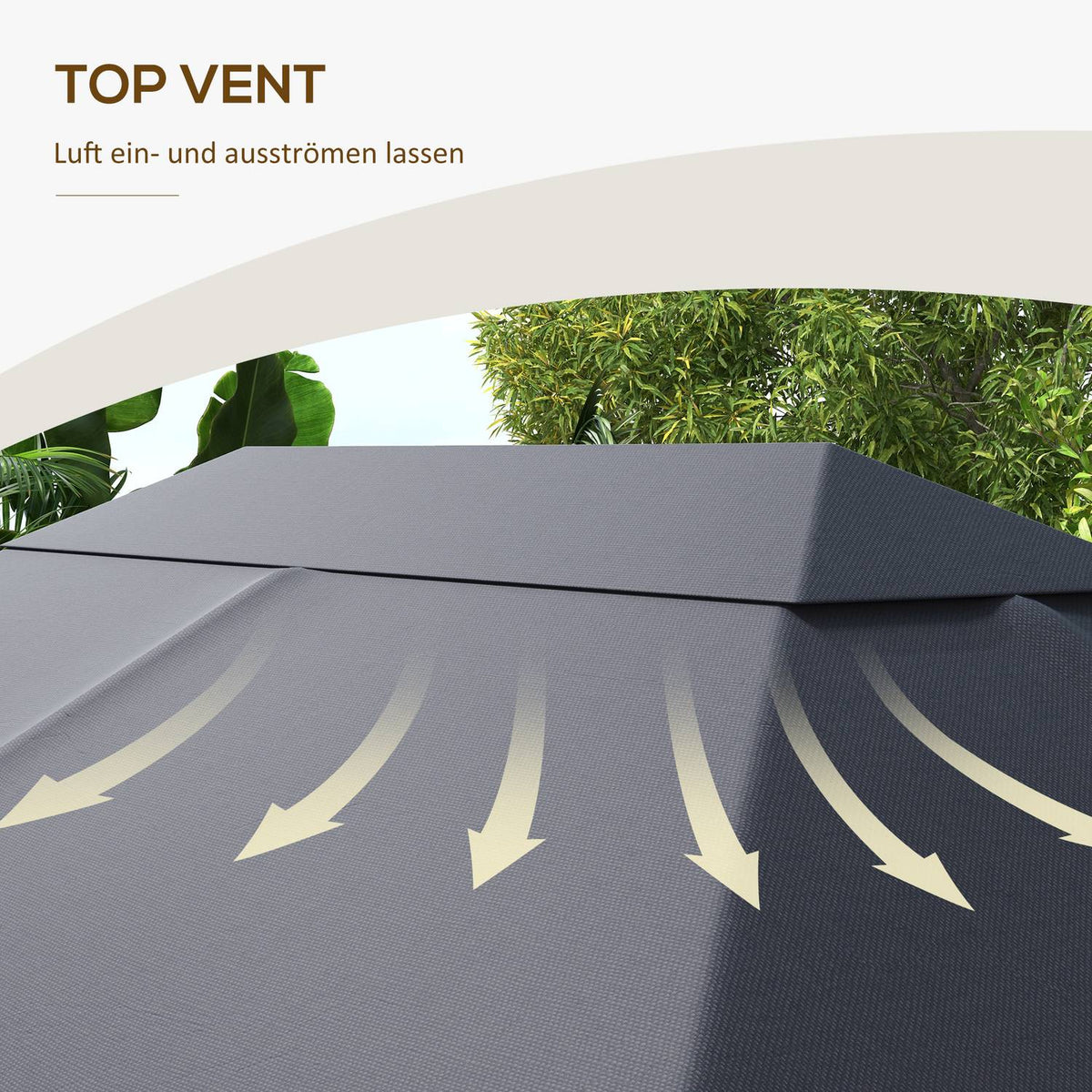 Replacement roof for pavilion 4 x 3m, water-repellent pavilion roof with UV protection 30+, replacement cover for garden pavilion, spare parts made of polyester fabric, 180 g/m², dark gray