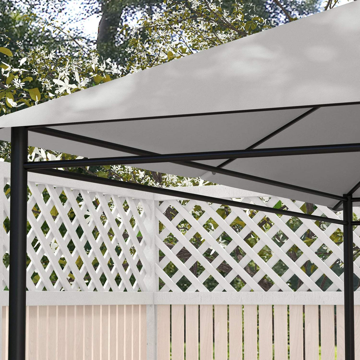 Replacement roof for pavilion 4 x 3m, water-repellent pavilion roof with UV protection 30+, replacement cover for garden pavilion, spare parts made of polyester fabric, 180 g/m², light gray