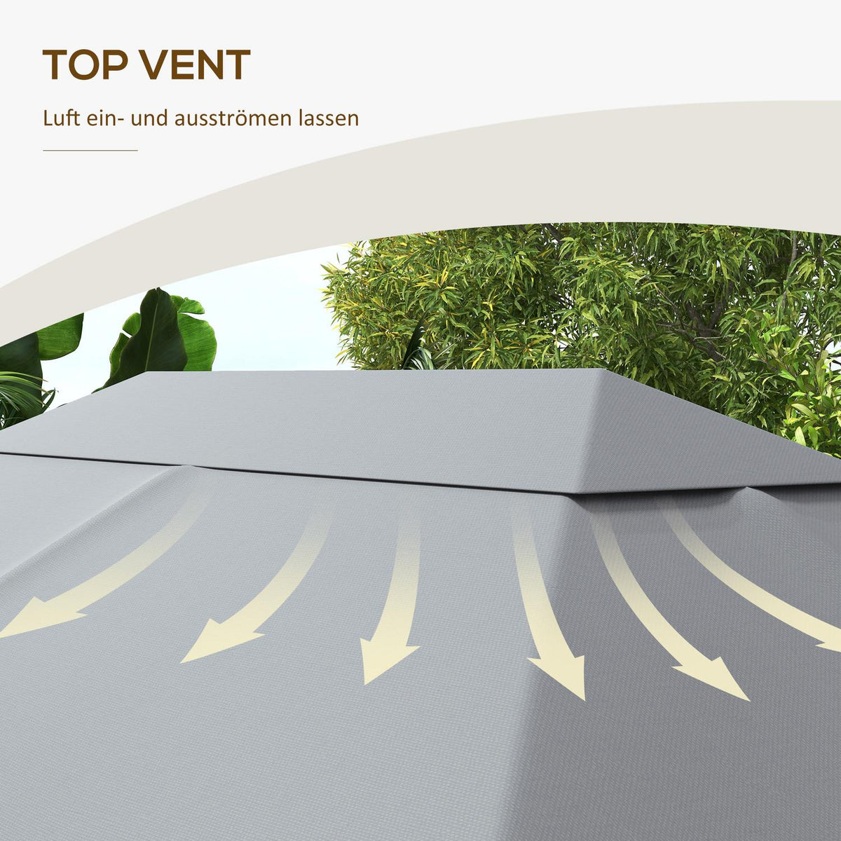 Replacement roof for pavilion 4 x 3m, water-repellent pavilion roof with UV protection 30+, replacement cover for garden pavilion, spare parts made of polyester fabric, 180 g/m², light gray