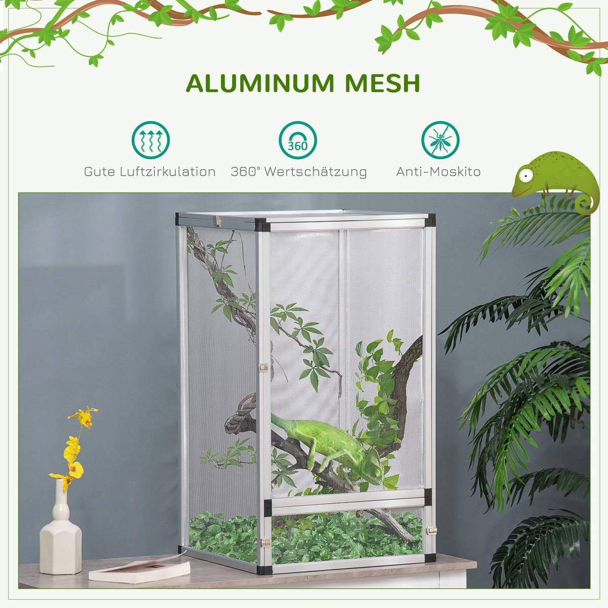 Reptile Box Breeding Box For Reptiles Amphibians Arachnids Reptile Breeding Box Reptile Breeding Pool Aluminum Silver 45 X 45 X 80 Cm