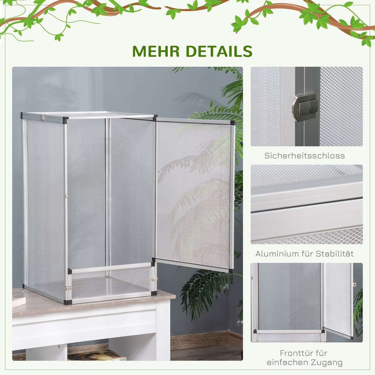 Reptile Box Breeding Box For Reptiles Amphibians Arachnids Reptile Breeding Box Reptile Breeding Pool Aluminum Silver 45 X 45 X 80 Cm