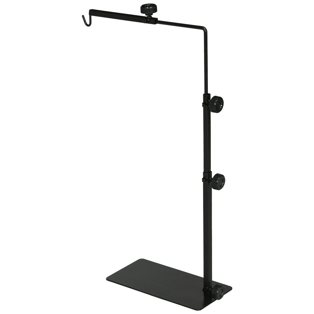 Reptile Lamp Stand Adjustable Heat Lamp Holder Base 4 Wire Slots Steel Black