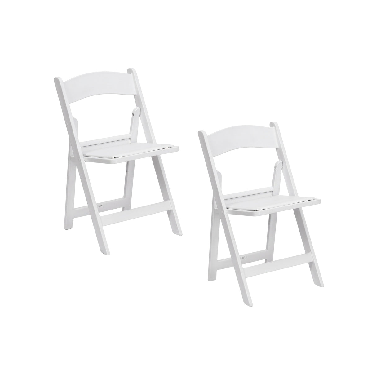 Resin Folding Chairs Set of 2, Weatherproof, Padded Seat