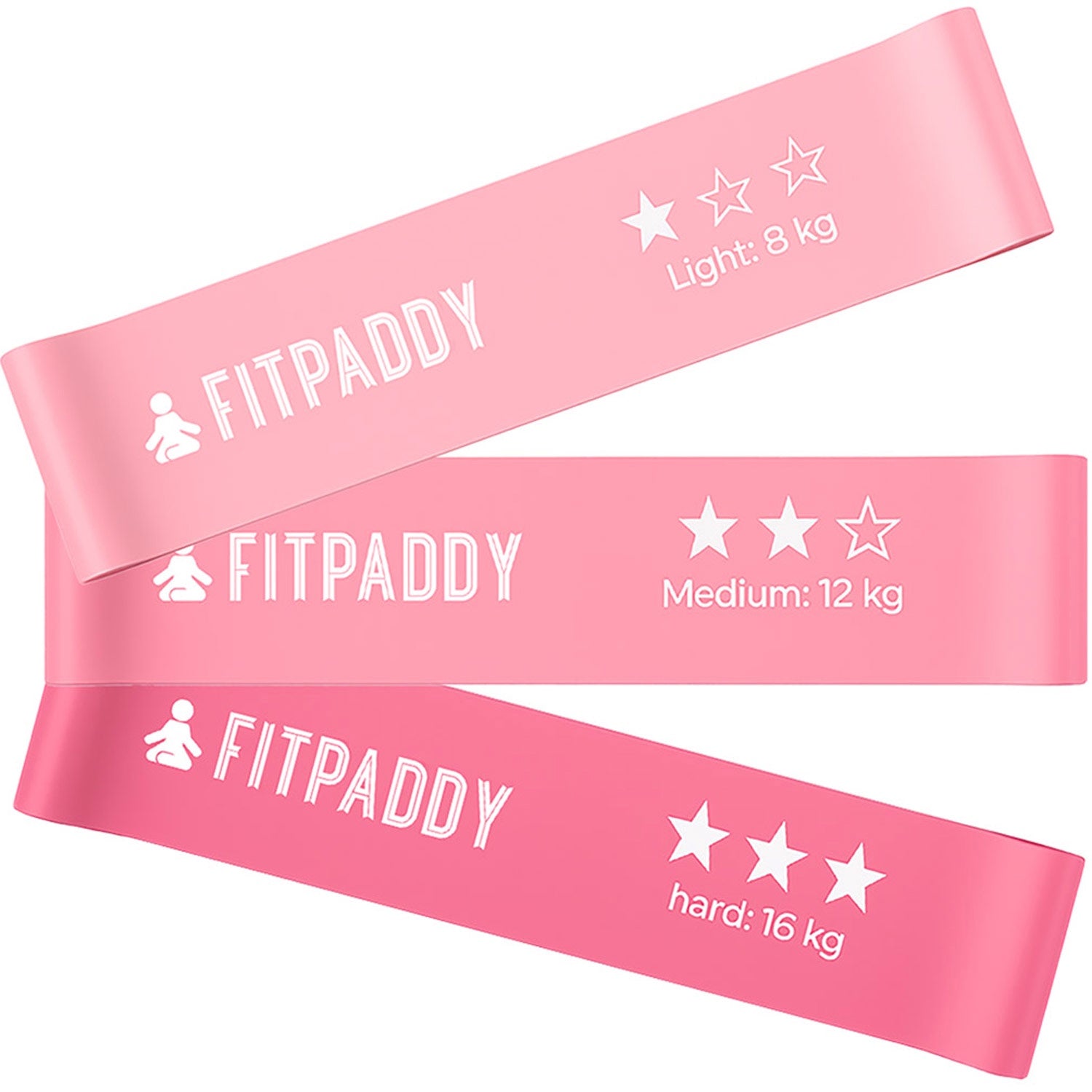 Resistance Bands Set – 3 Pink Elastic Bands for Home Workout