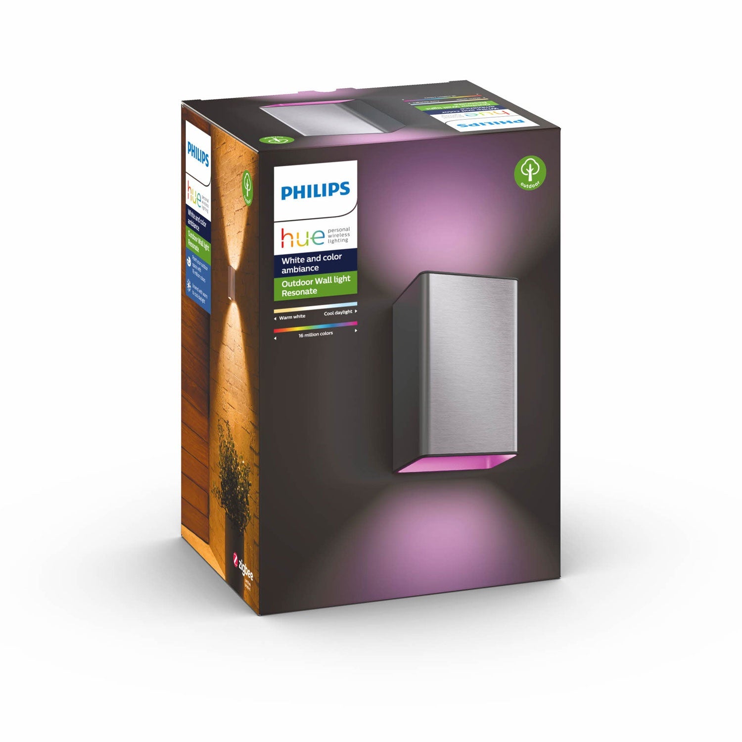 Resonate Wall lamp Inox Wh/Color Amb 230V