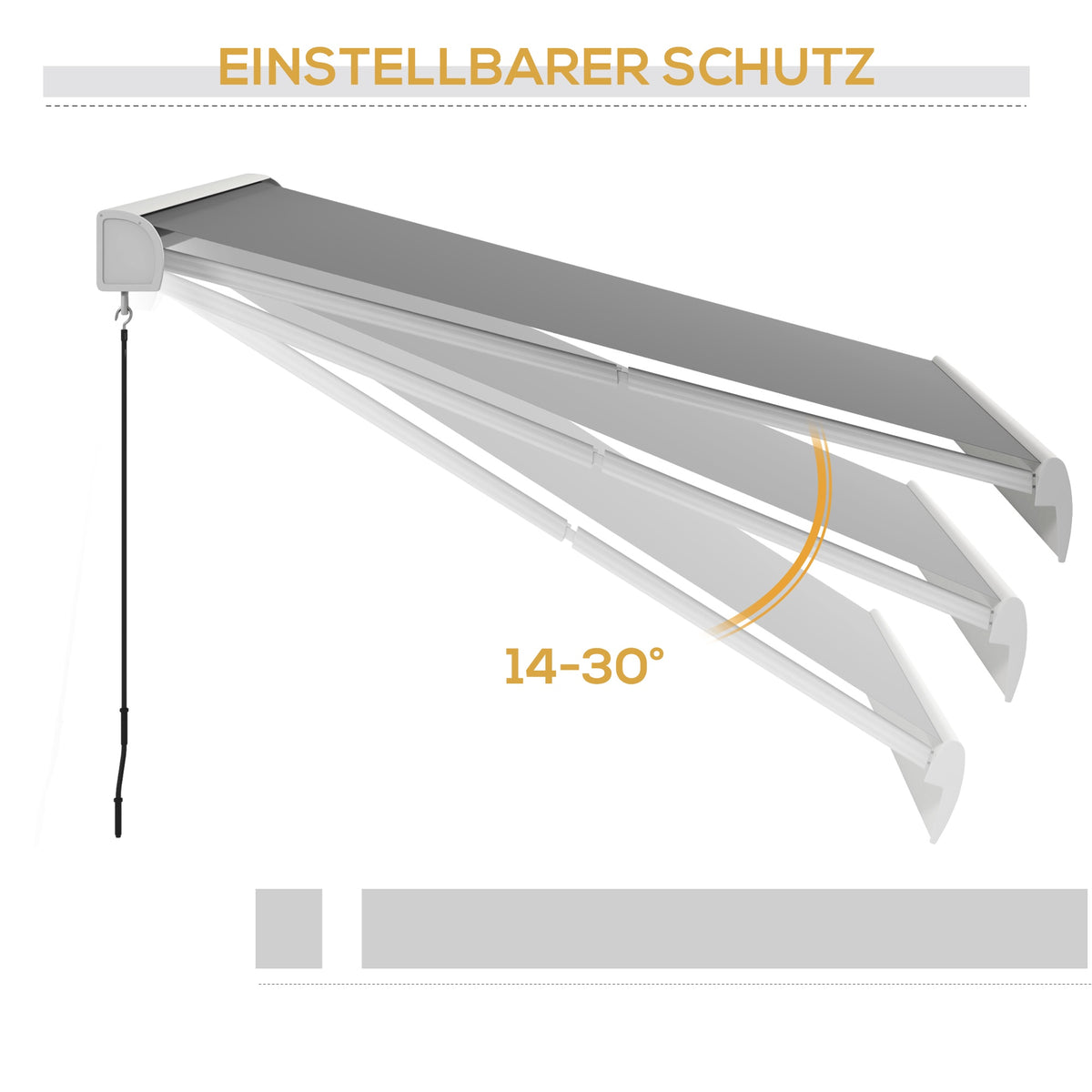 Retractable Awning, 295x250 cm, Remote Control, Light Grey