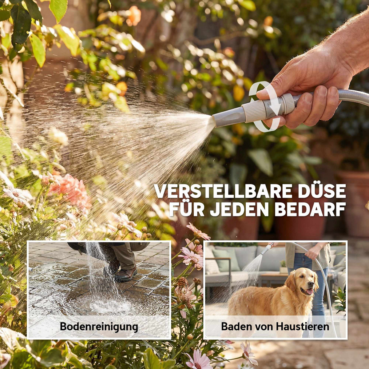 Retractable Garden Hose Reel with Wall Mount, 20m Hose