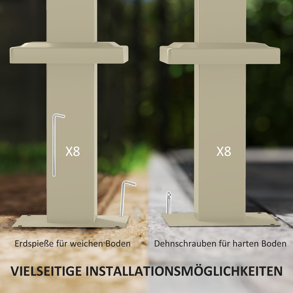 Retractable Garden Pergola, 3x3m, Khaki, UPF30+ Roof